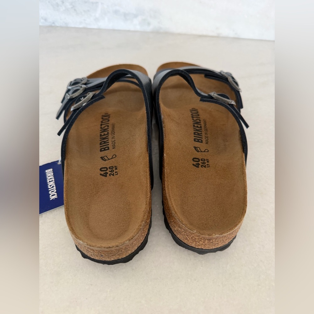 Birkenstock | Franca Navy Cross-Strap Leather Sandals | 40 - Picture 5 of 9
